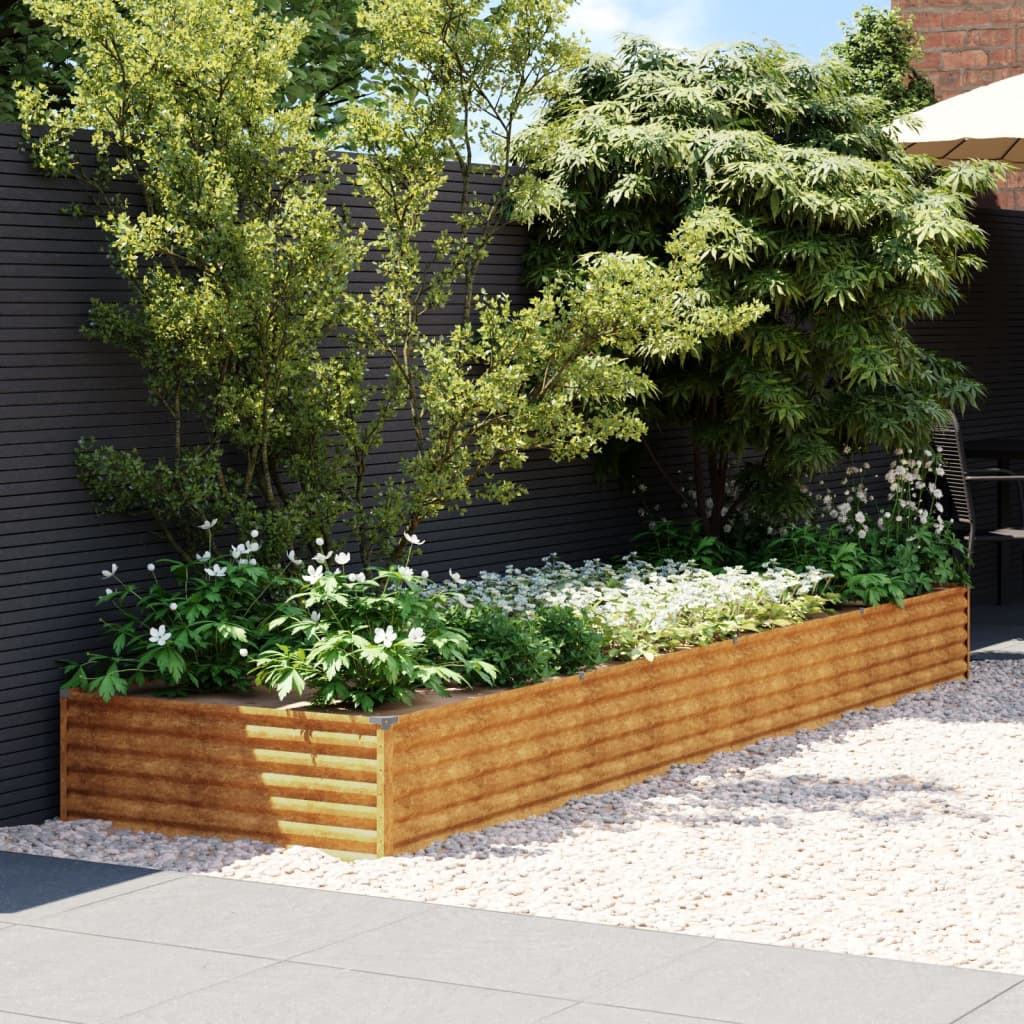 vidaXL Garden Raised Bed 387x100x36 cm Corten Steel