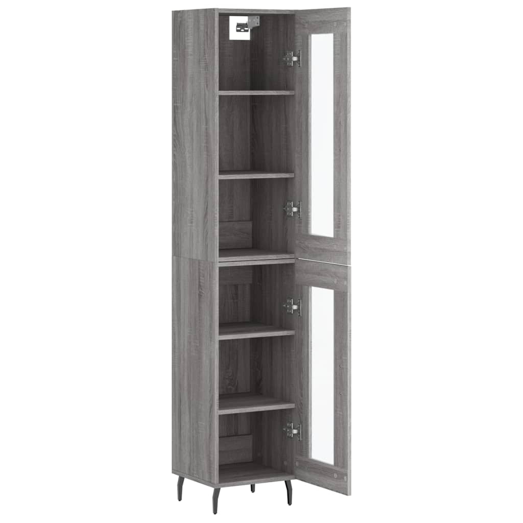 vidaXL Highboard Grey Sonoma 34.5x34x180 cm Engineered Wood