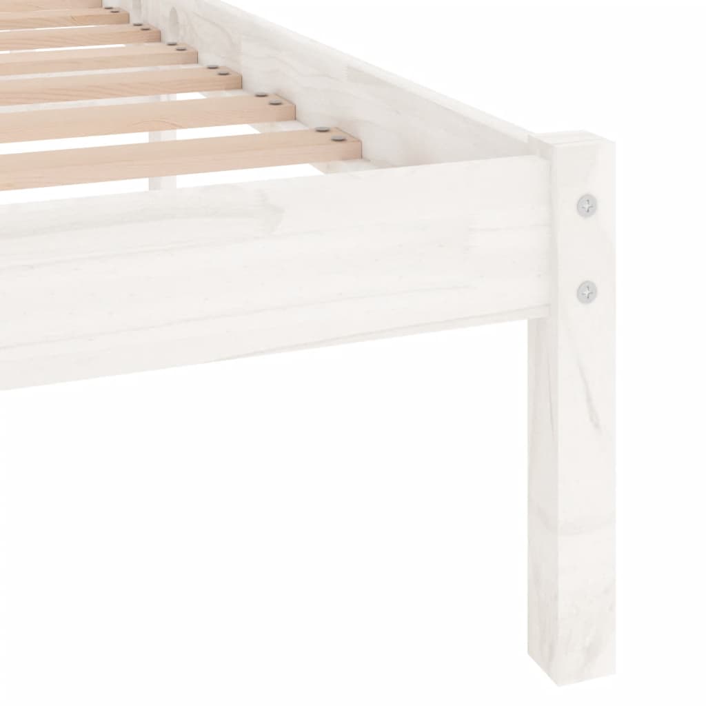 vidaXL Bed Frame without Mattress White Solid Wood 200x200 cm