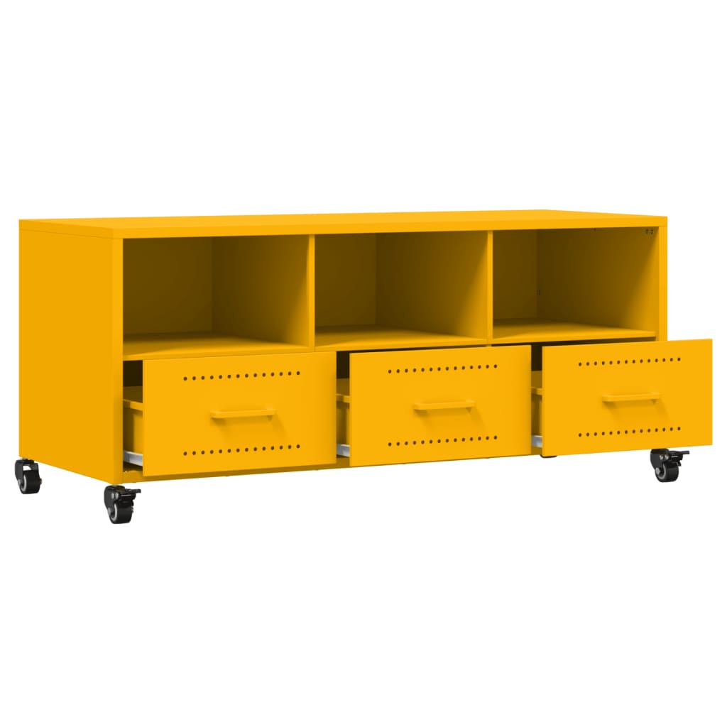 vidaXL TV Cabinet Mustard Yellow 100.5x39x43.5 cm Steel