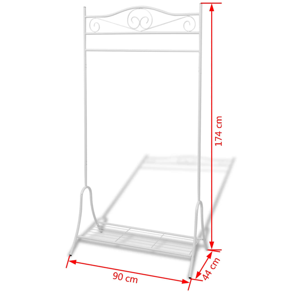 vidaXL Clothing Rack White Steel