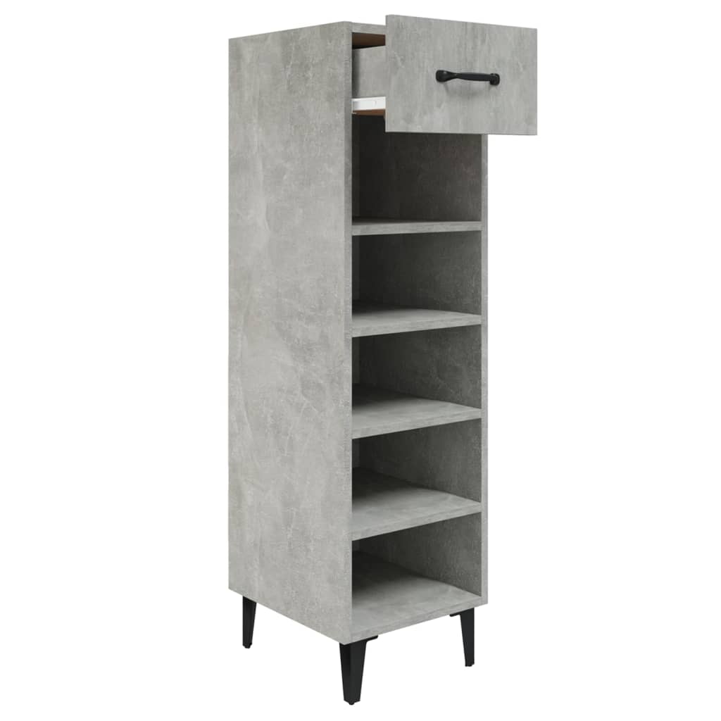 vidaXL Shoe Cabinet Concrete Grey 30x35x105 cm Engineered Wood