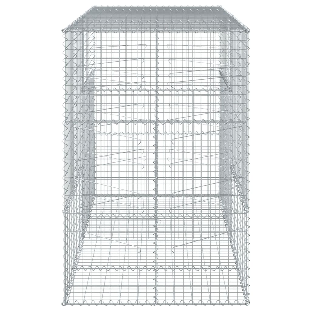 vidaXL Gabion Basket with Cover 200x100x150 cm Galvanised Iron