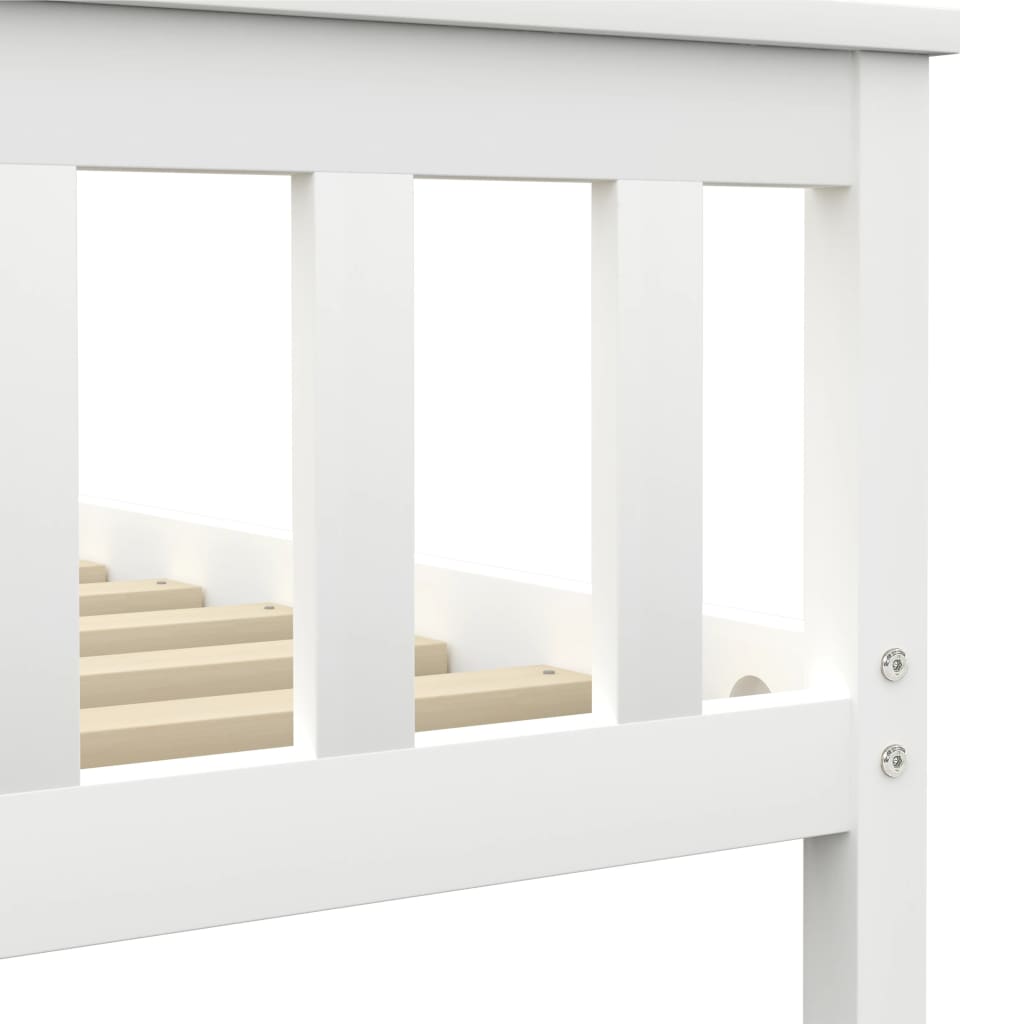 vidaXL Bed Frame without Mattress White Solid Pinewood 180x200 cm Super King