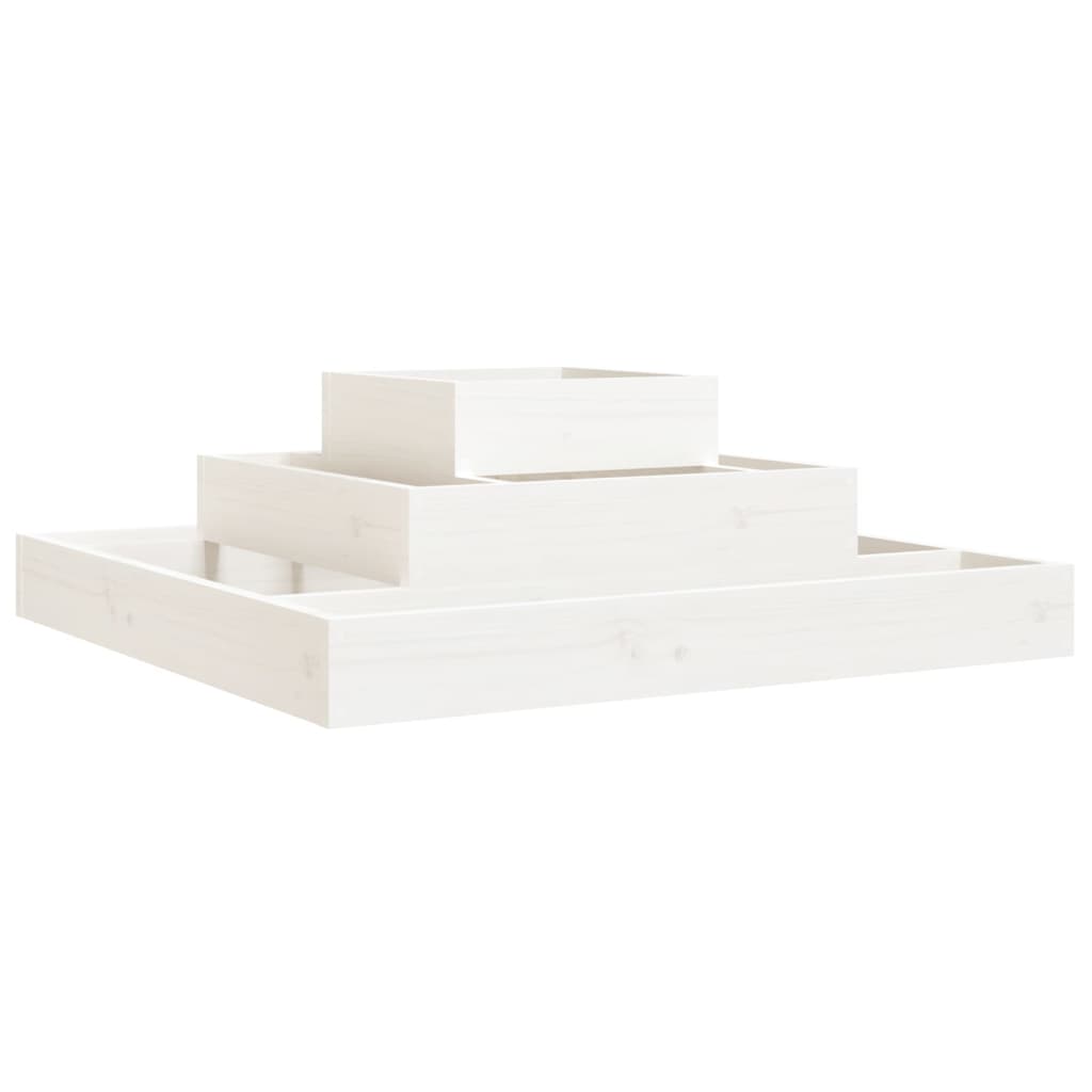 vidaXL Planter White 80x80x27 cm Solid Wood Pine