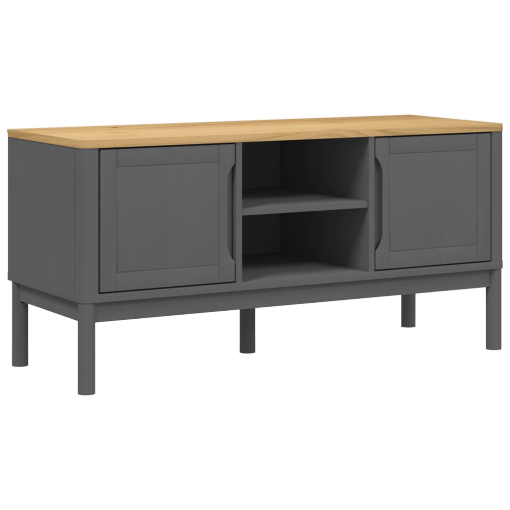 vidaXL TV Cabinet FLORO Grey 114x43x55 cm Solid Pine Wood