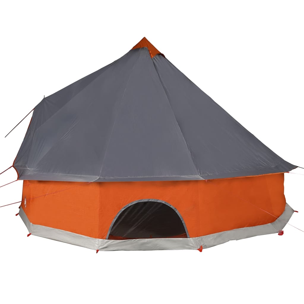 vidaXL Family Tent Tipi 6-Person Grey and Orange Waterproof