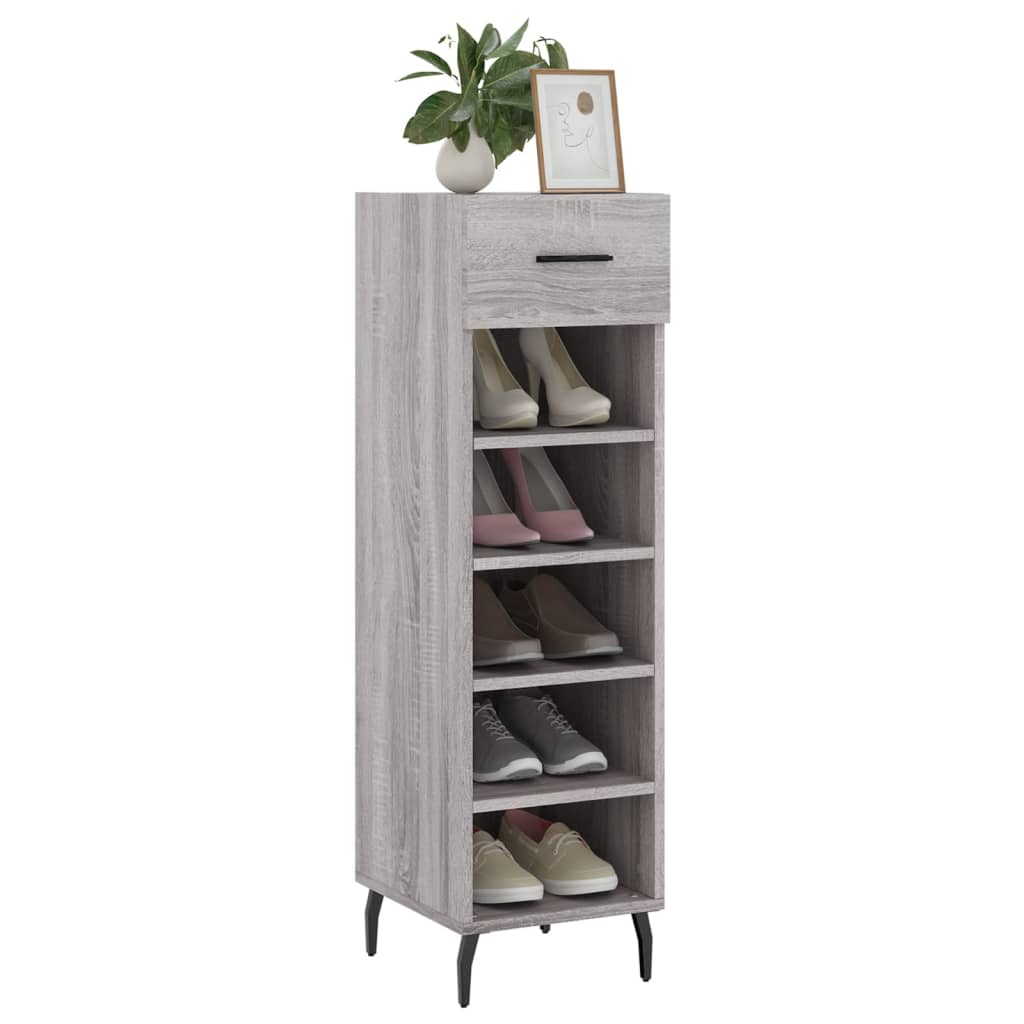 vidaXL Shoe Cabinet Grey Sonoma 30x35x105 cm Engineered Wood