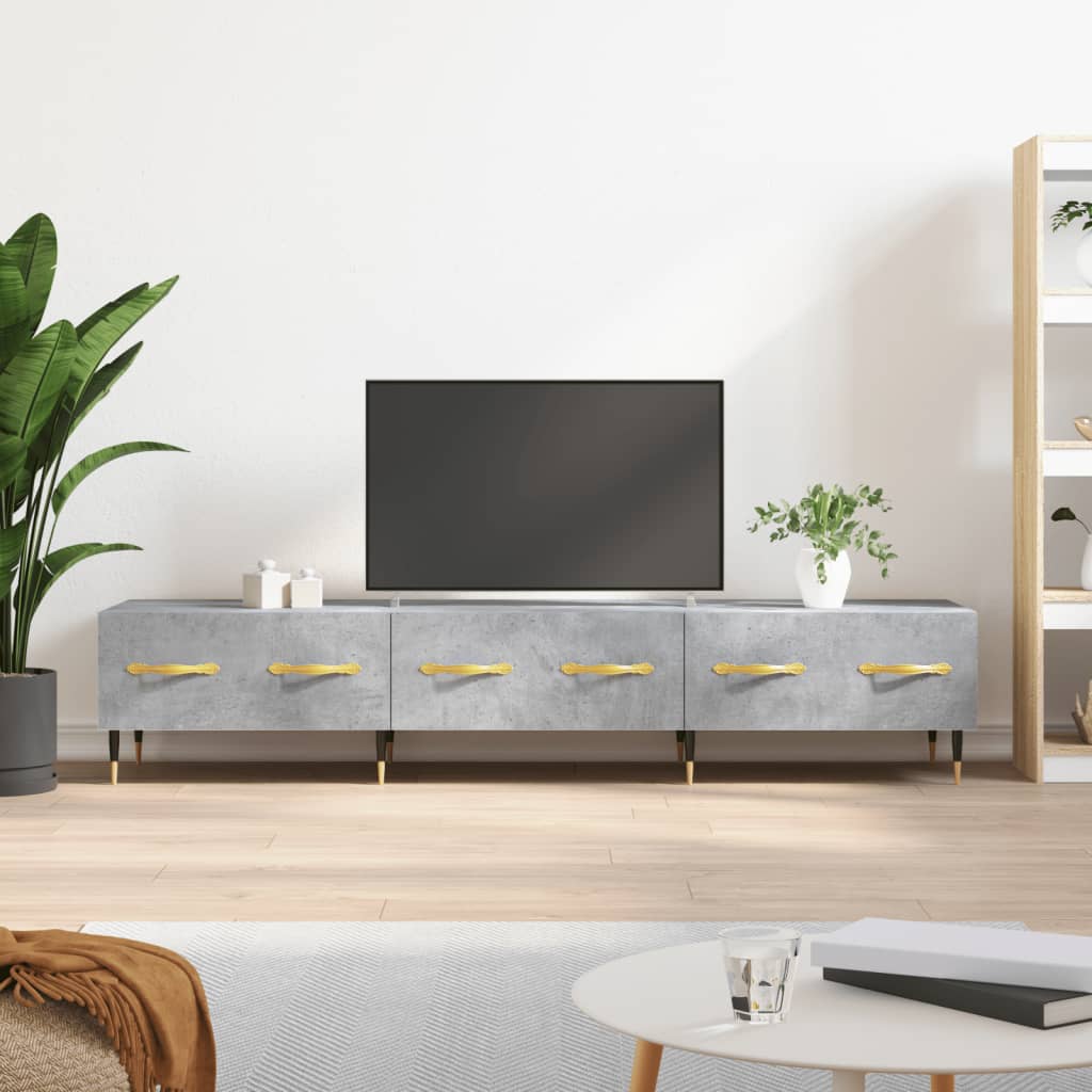 vidaXL TV Cabinet Concrete Grey 150x36x30 cm Engineered Wood