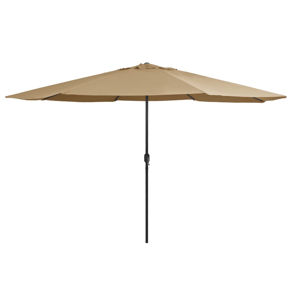 vidaXL Garden Parasol with Metal Pole 390 cm Taupe