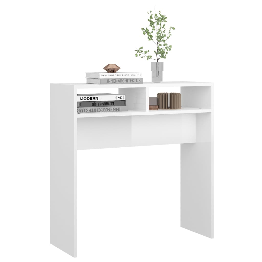 vidaXL Console Table High Gloss White 78x30x80 cm Engineered Wood