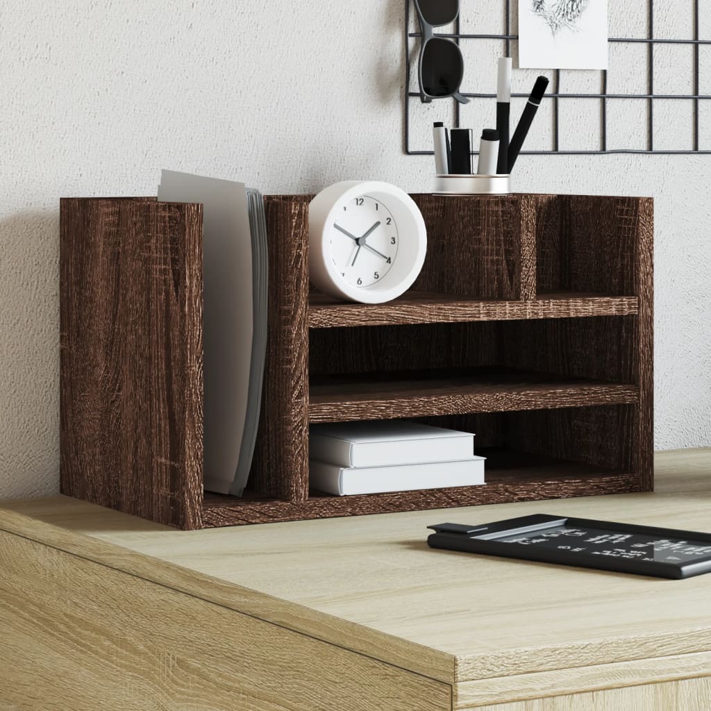 vidaXL Desk Organiser Brown Oak 44.5x24x25 cm Engineered wood