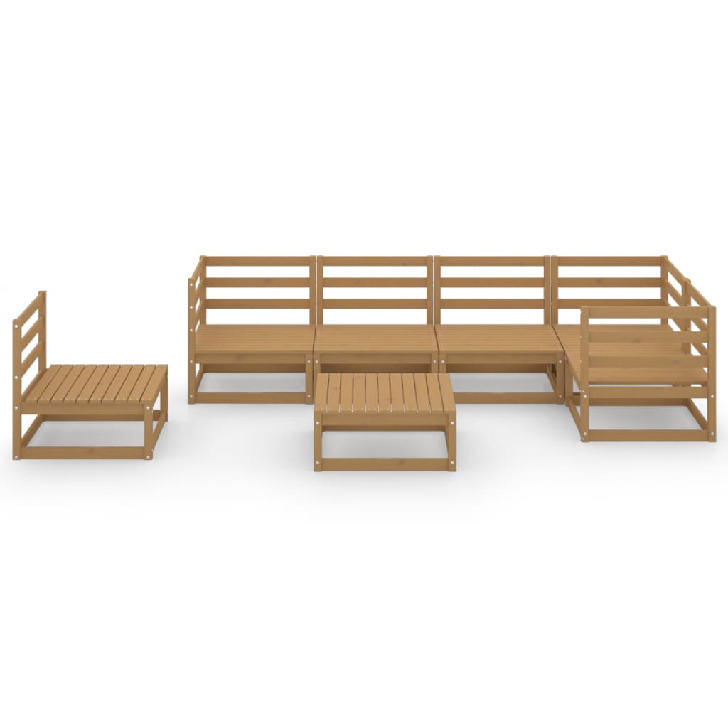 vidaXL 7 Piece Garden Lounge Set Honey Brown Solid Pinewood