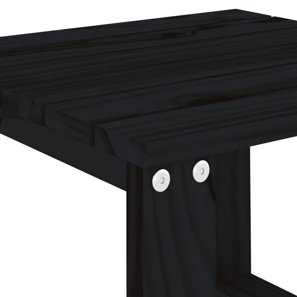 vidaXL Garden Side Table Black 40x38x28.5 cm Solid Wood Pine