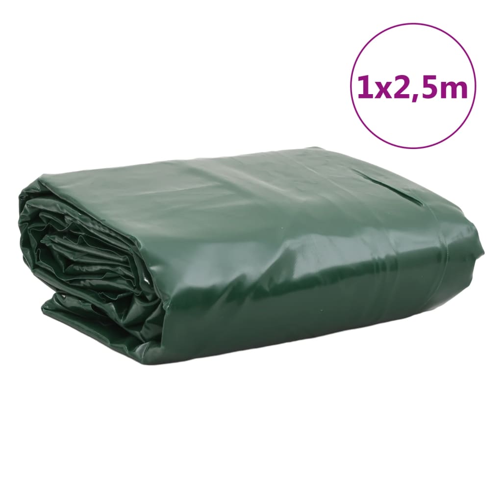 vidaXL Tarpaulin Green 1x2.5 m 650 g/m²