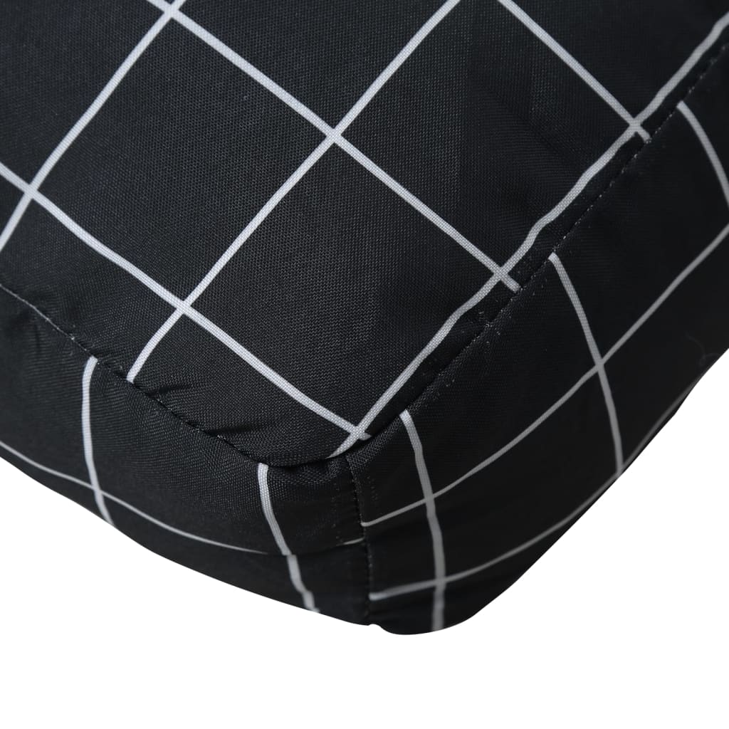 vidaXL Pallet Cushion Black Check Pattern 80x80x12 cm Fabric