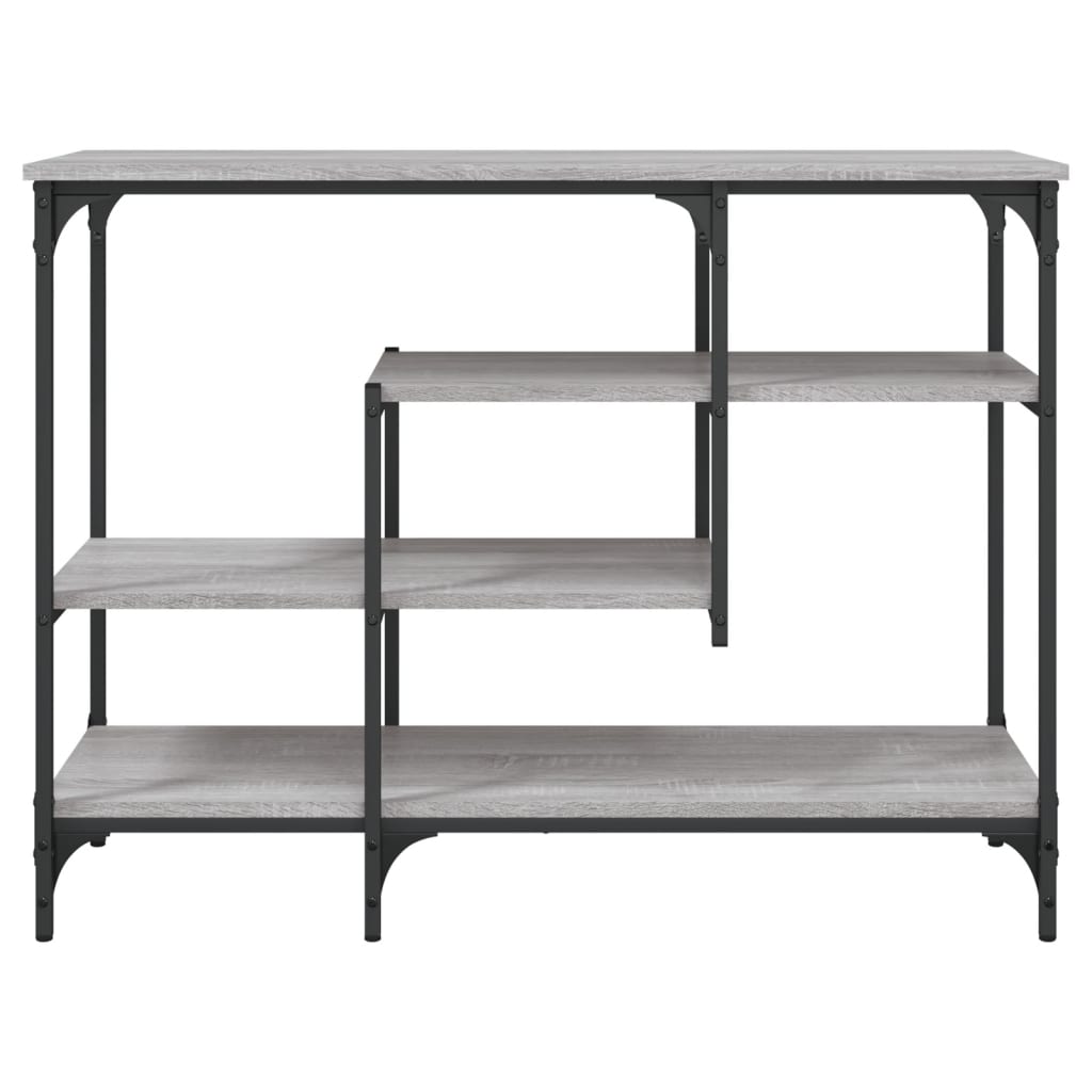 vidaXL Console Table with Shelves Grey Sonoma 100x35x75 cm