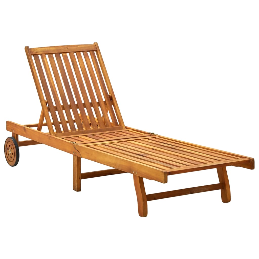 vidaXL Sun Lounger Solid Acacia Wood