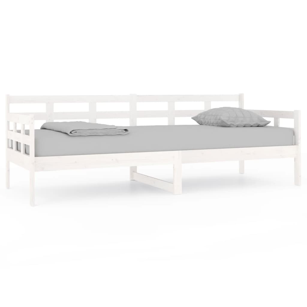 vidaXL Day Bed without Mattress White Solid Wood Pine 80x200 cm