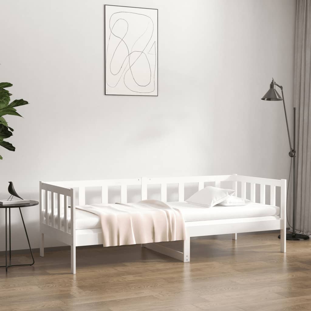 vidaXL Day Bed without Mattress White 90x190 cm Single Solid Wood Pine