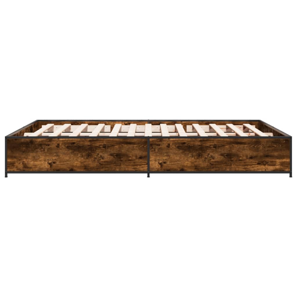 vidaXL Bed Frame without Mattress Smoked Oak 120x190 cm Small Double