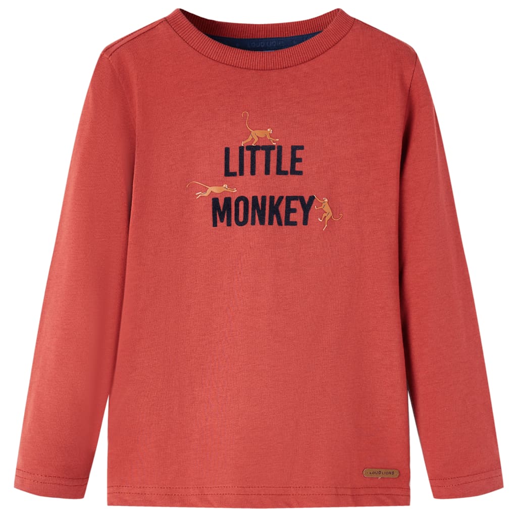 Kids' T-shirt with Long Sleeves Burnt Red 140