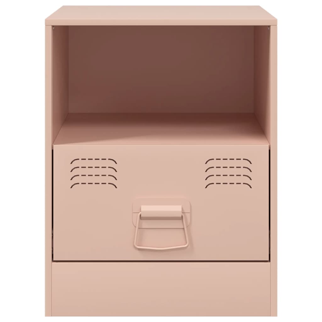 vidaXL Bedside Cabinet Pink 34.5x39x44 cm Steel