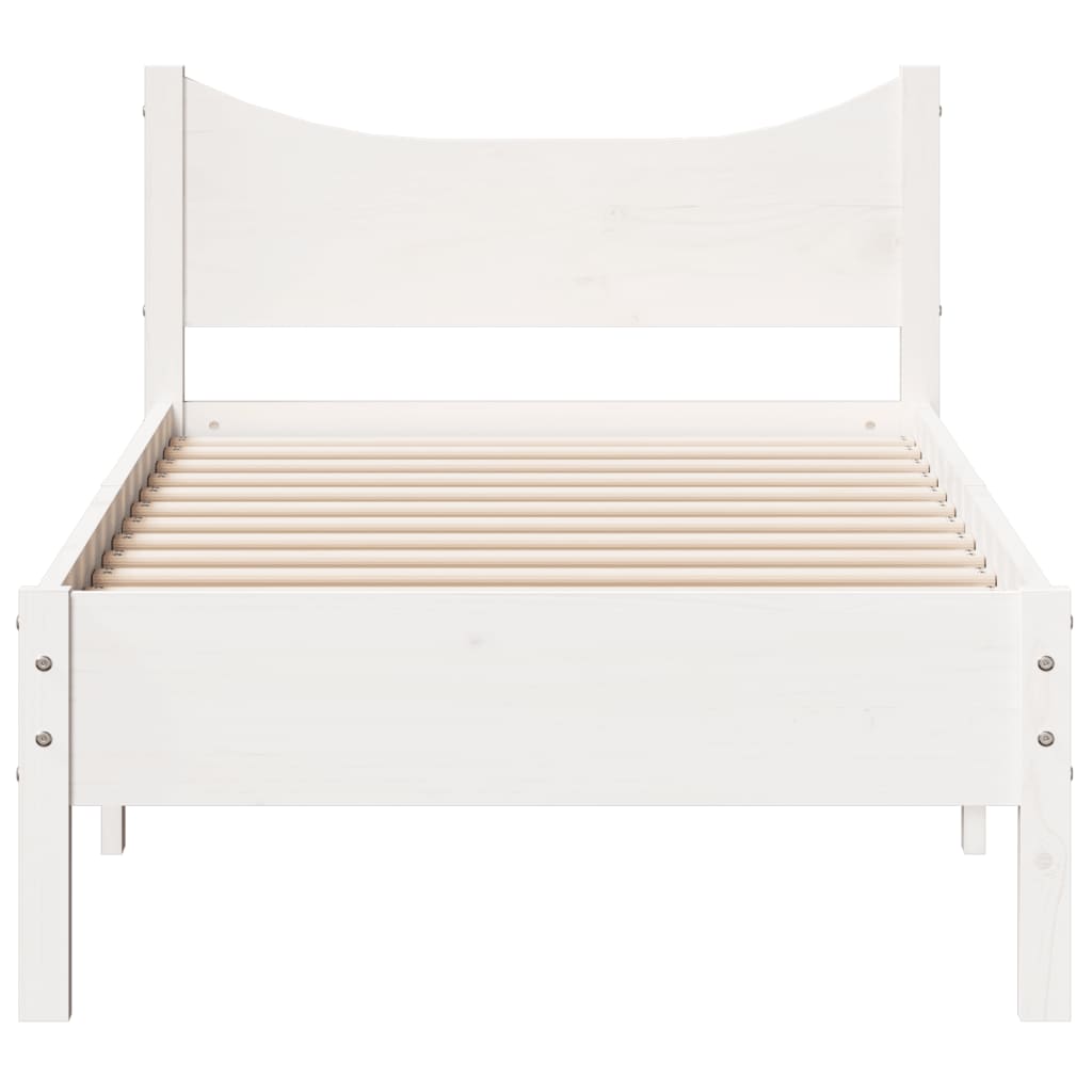 vidaXL Bed Frame without Mattress White 90x190 cm Single Solid Wood Pine