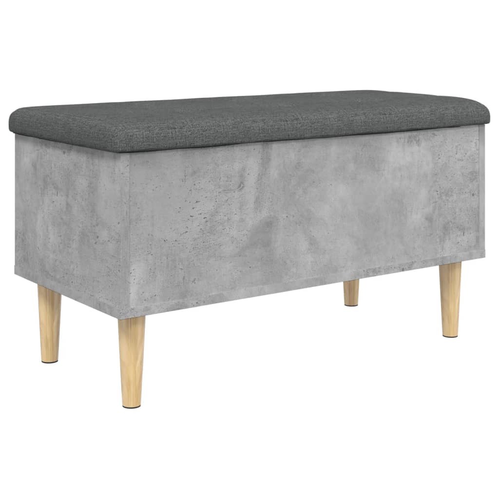 vidaXL Storage Bench Concrete Grey 82x42x46 cm Engineered Wood