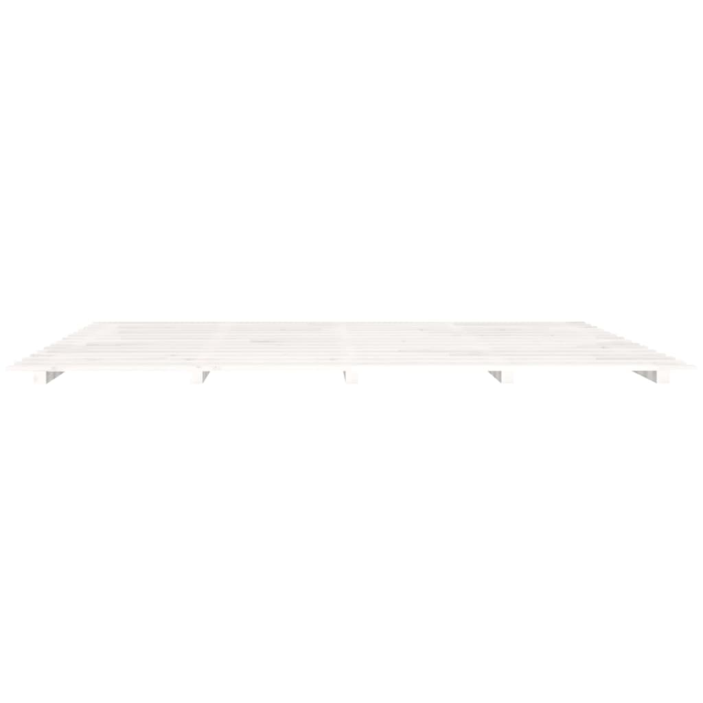 vidaXL Bed Frame without Mattress White 180x200 cm Super King Solid Wood Pine