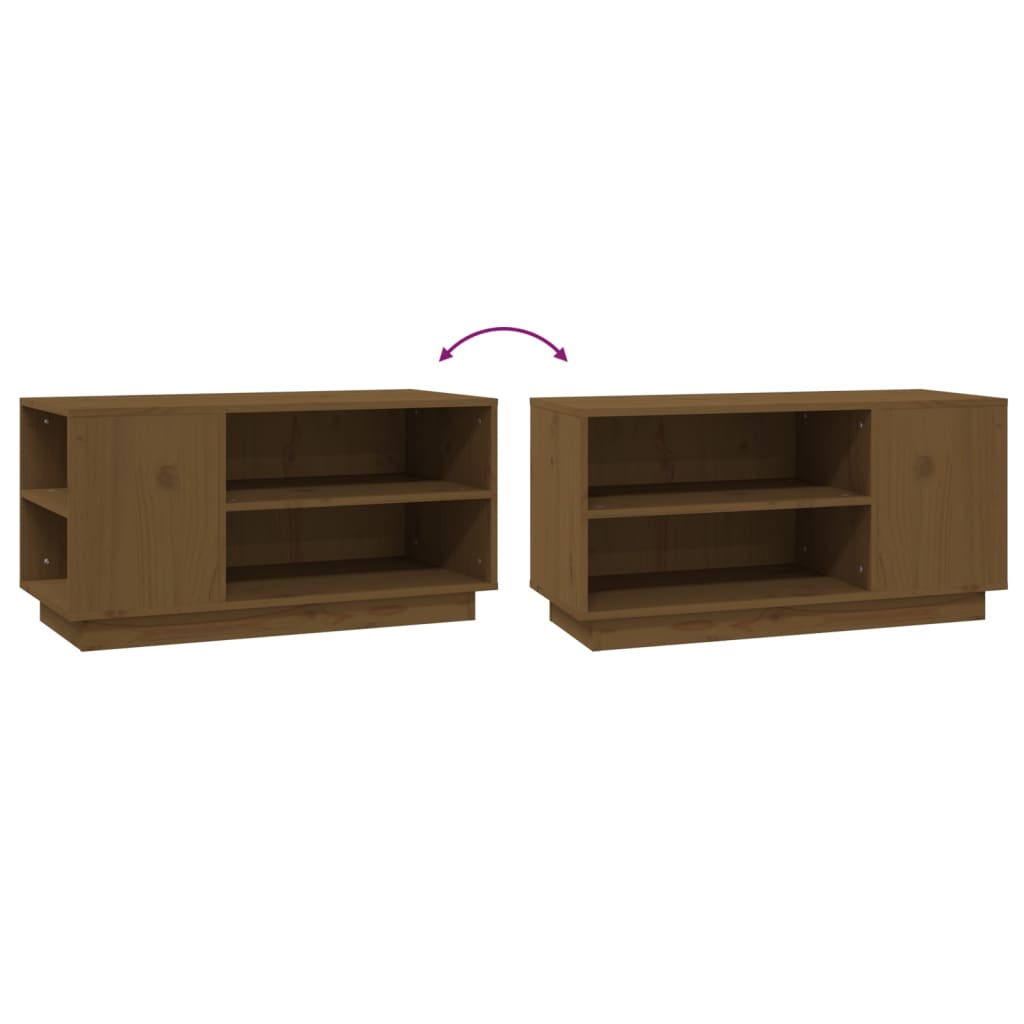 vidaXL TV Cabinet Honey Brown 80x35x40.5 cm Solid Wood Pine