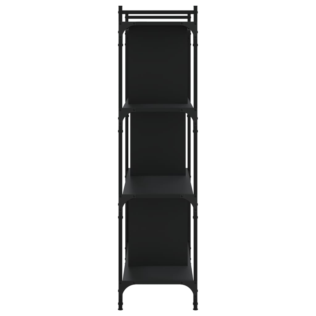 vidaXL Bookcase 4-Tier Black 76x32x123 cm Engineered Wood