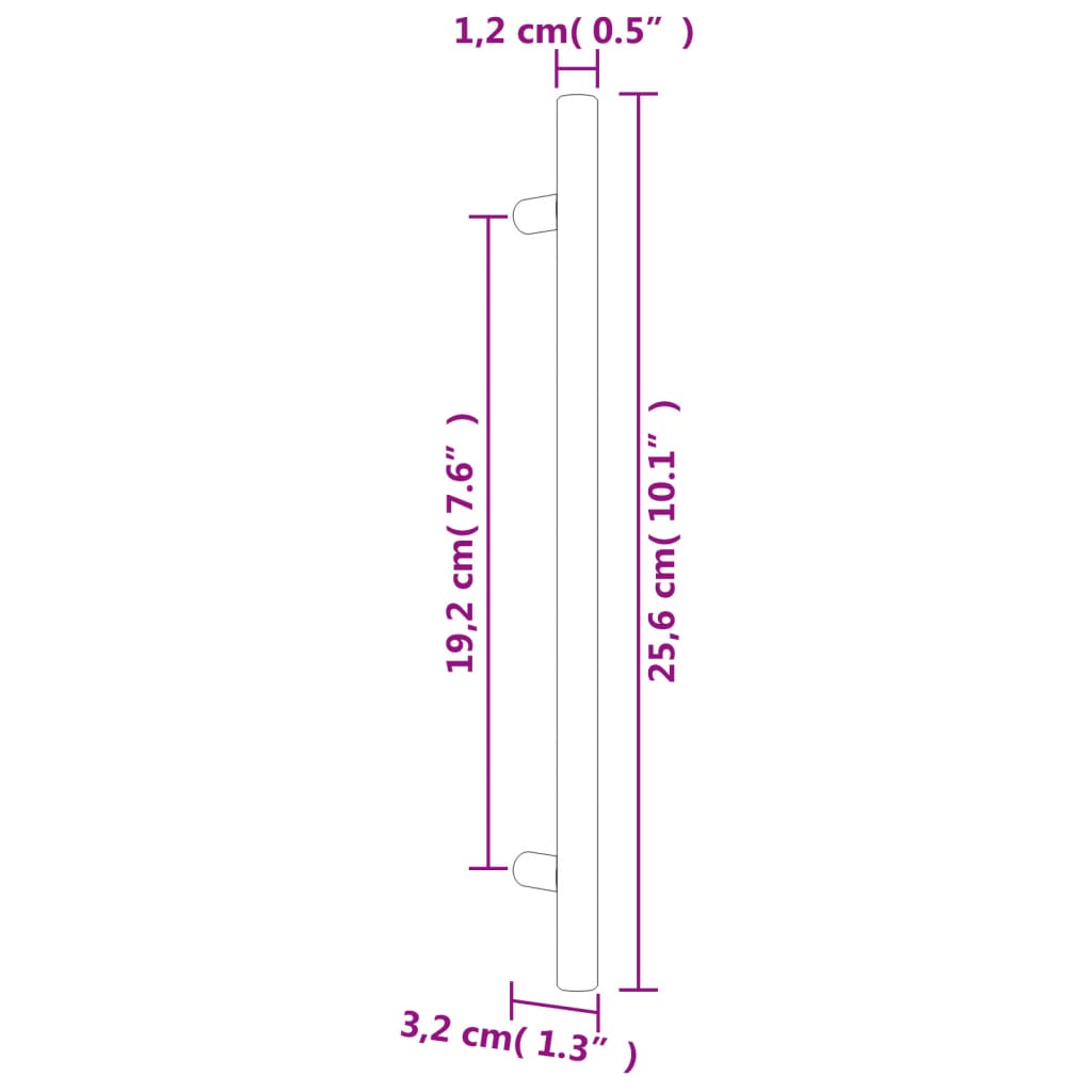 vidaXL Cabinet Handles 10 pcs Silver 192 mm Stainless Steel