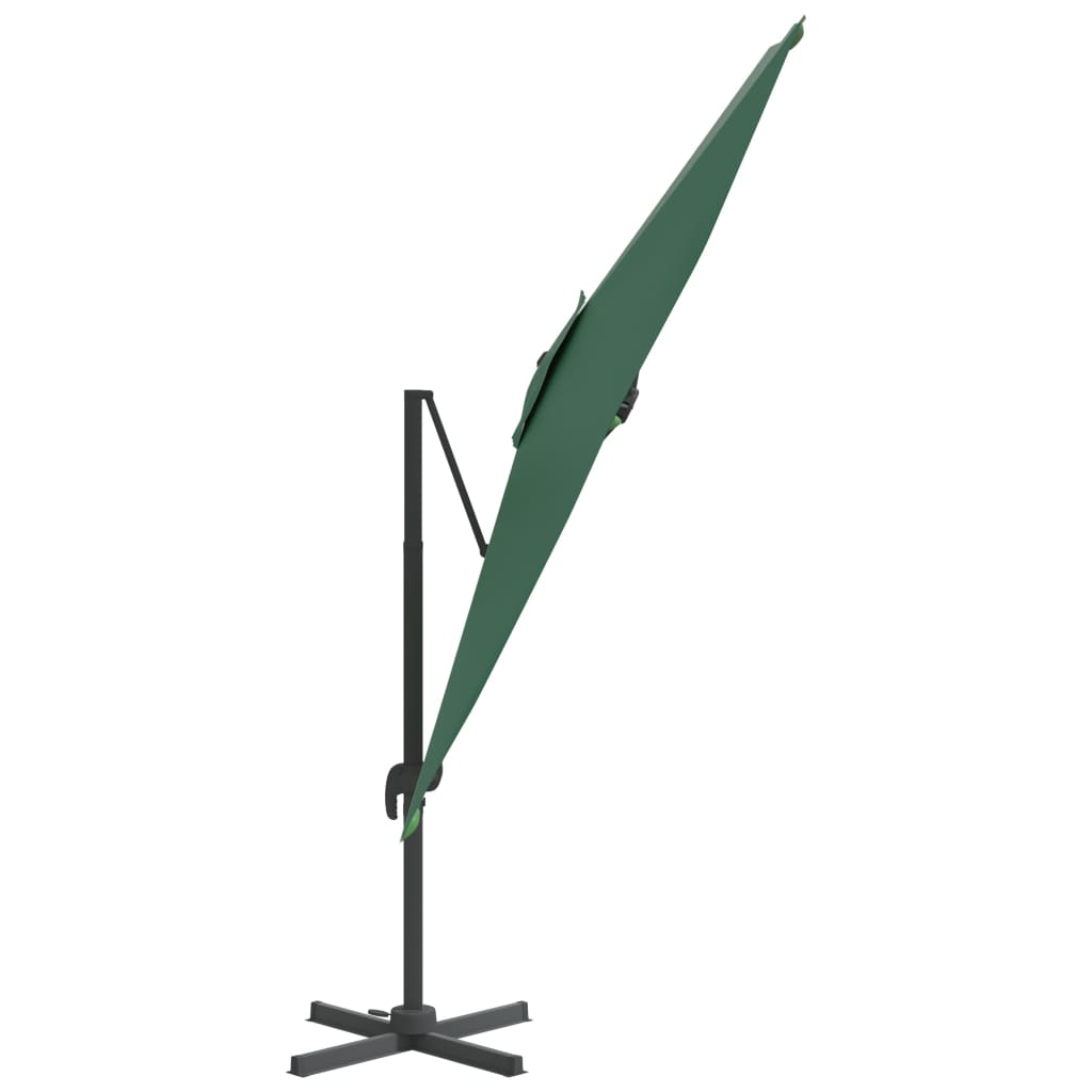 vidaXL Cantilever Garden Parasol with Aluminium Pole Green 300x300 cm