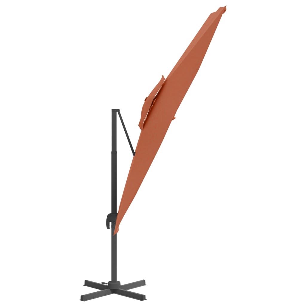 vidaXL Double Top Cantilever Garden Parasol Terracotta 300x300 cm