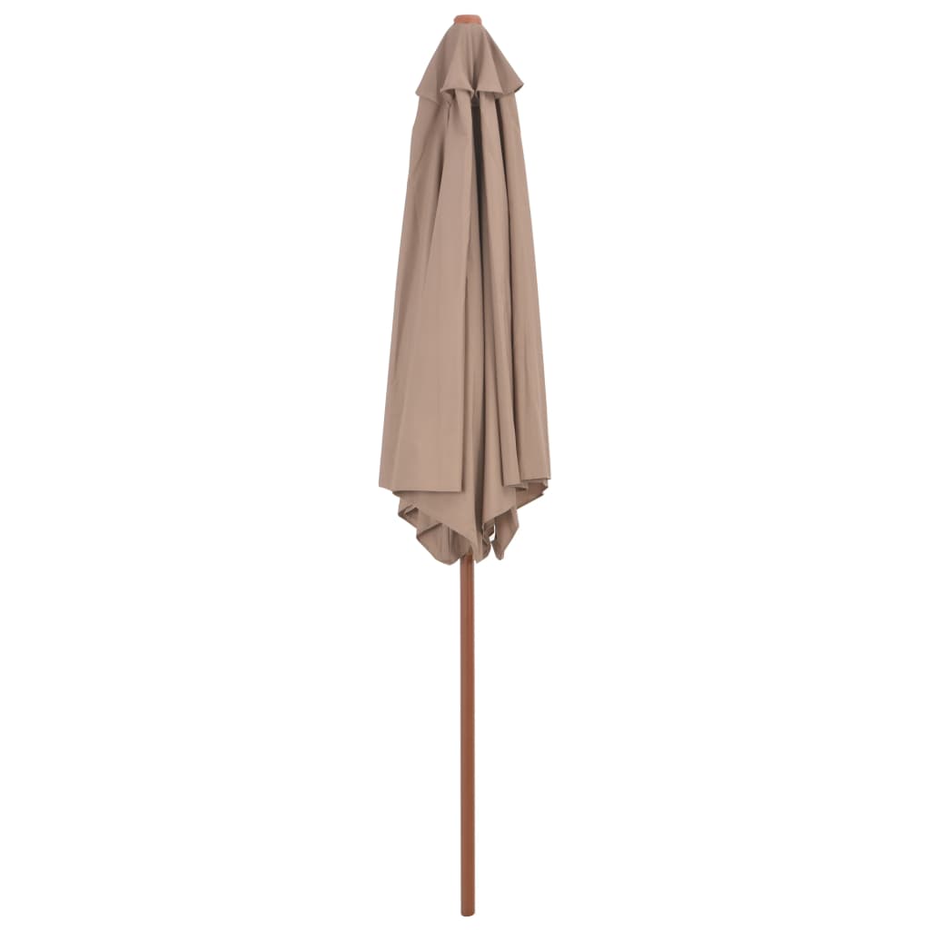 vidaXL Garden Parasol with Wooden Pole 270 cm Taupe