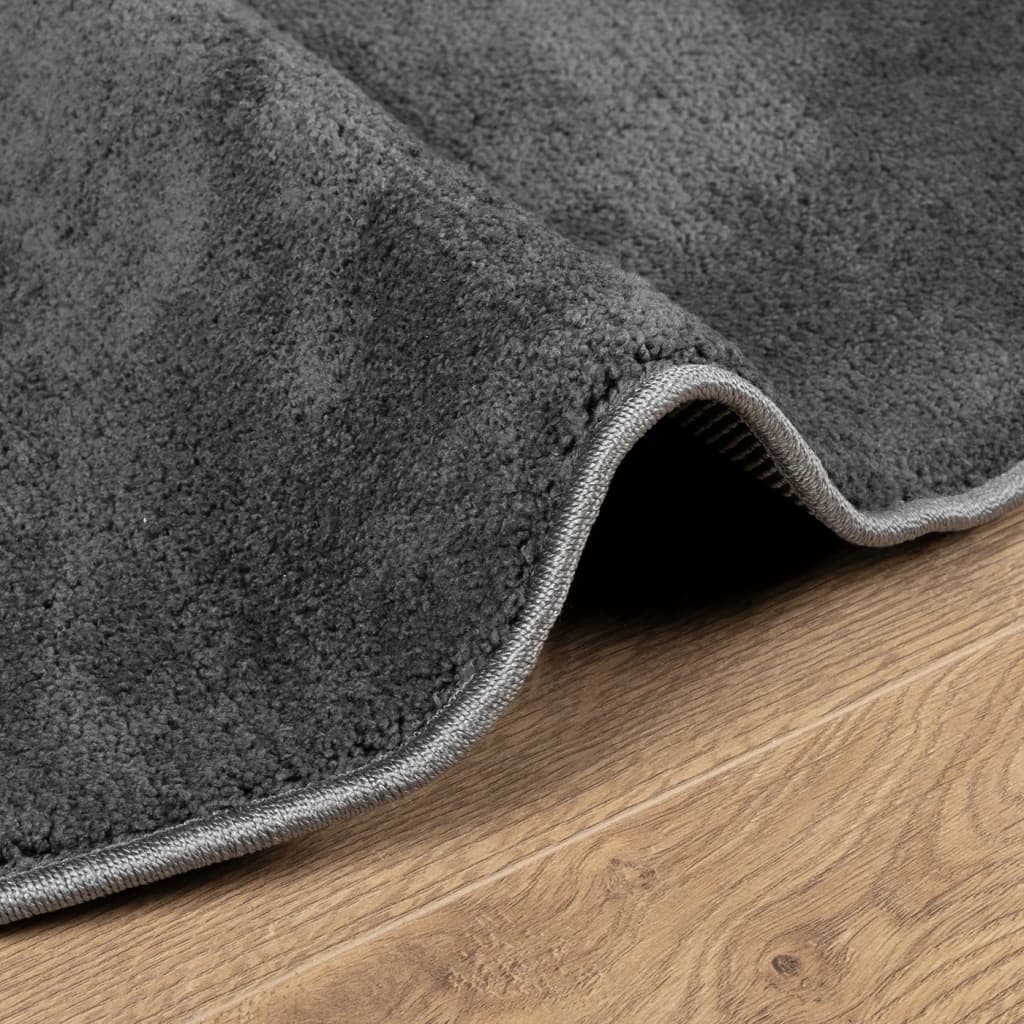 vidaXL Rug OVIEDO Short Pile Anthracite Ø 120 cm