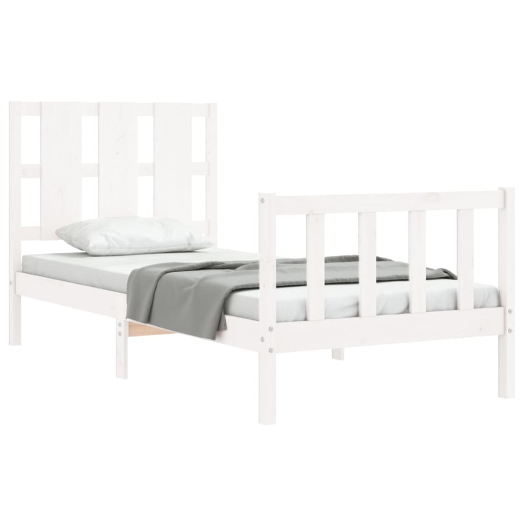 vidaXL Bed Frame without Mattress White 90x200 cm Solid Wood Pine