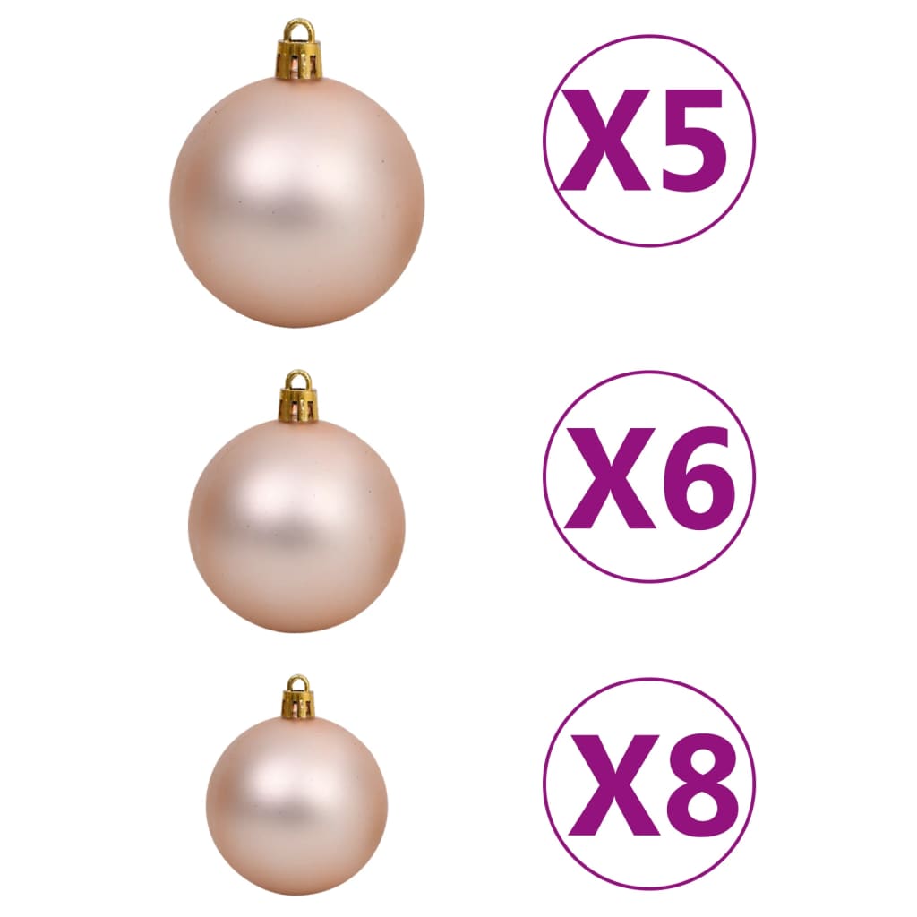 vidaXL Artificial Pre-lit Christmas Tree with Ball Set White 180 cm