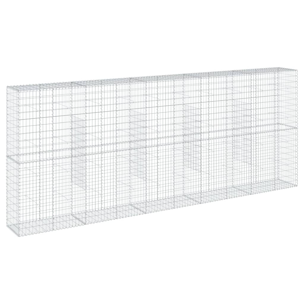 vidaXL Gabion Basket with Cover 500x50x200 cm Galvanised Iron