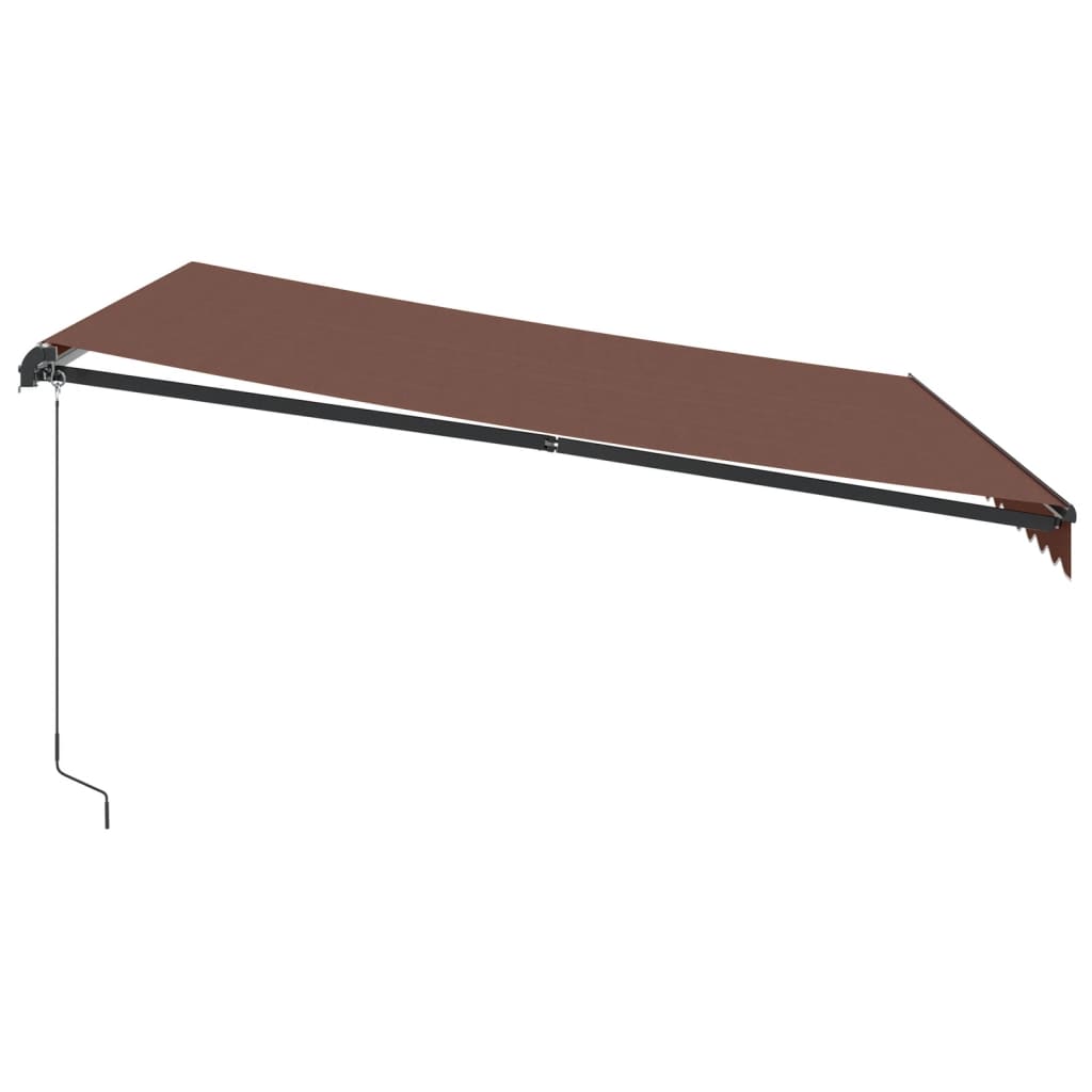 vidaXL Manual Retractable Awning with LEDs Brown 400x350 cm