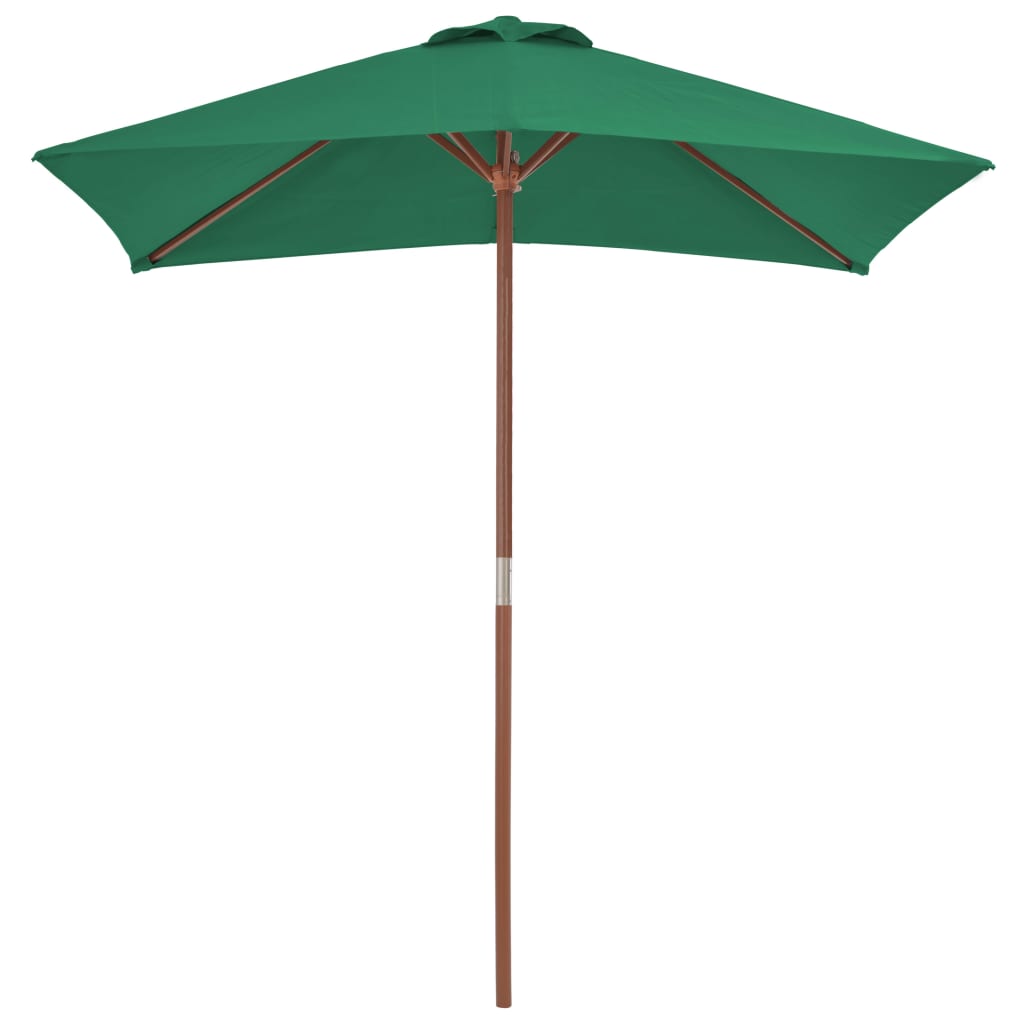 vidaXL Garden Parasol with Wooden Pole 150x200 cm Green