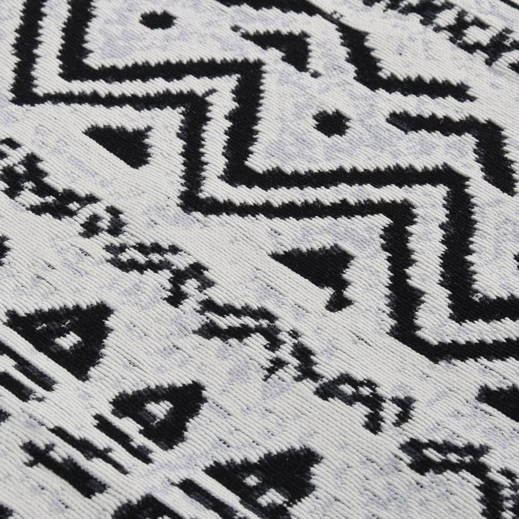 vidaXL Rug Black and White 100x200 cm Cotton