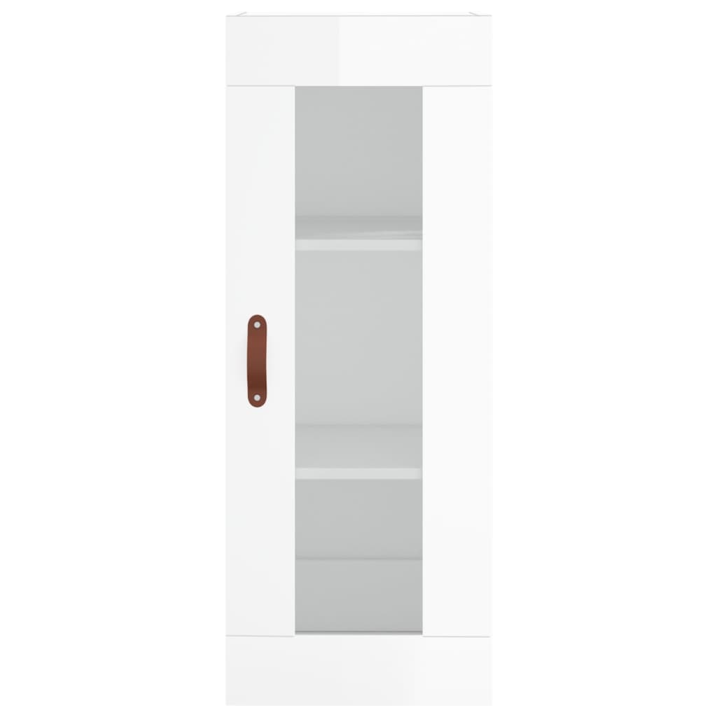 vidaXL Highboard High Gloss White 34.5x34x180 cm Engineered Wood