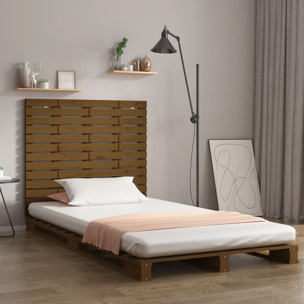 vidaXL Wall Headboard Honey Brown 146x3x91.5 cm Solid Wood Pine