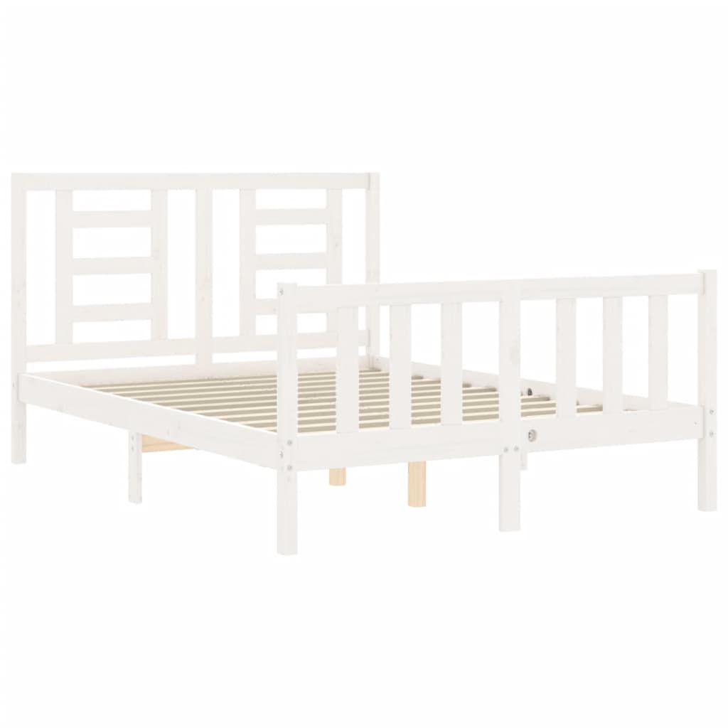 vidaXL Bed Frame without Mattress White 140x190 cm Solid Wood Pine