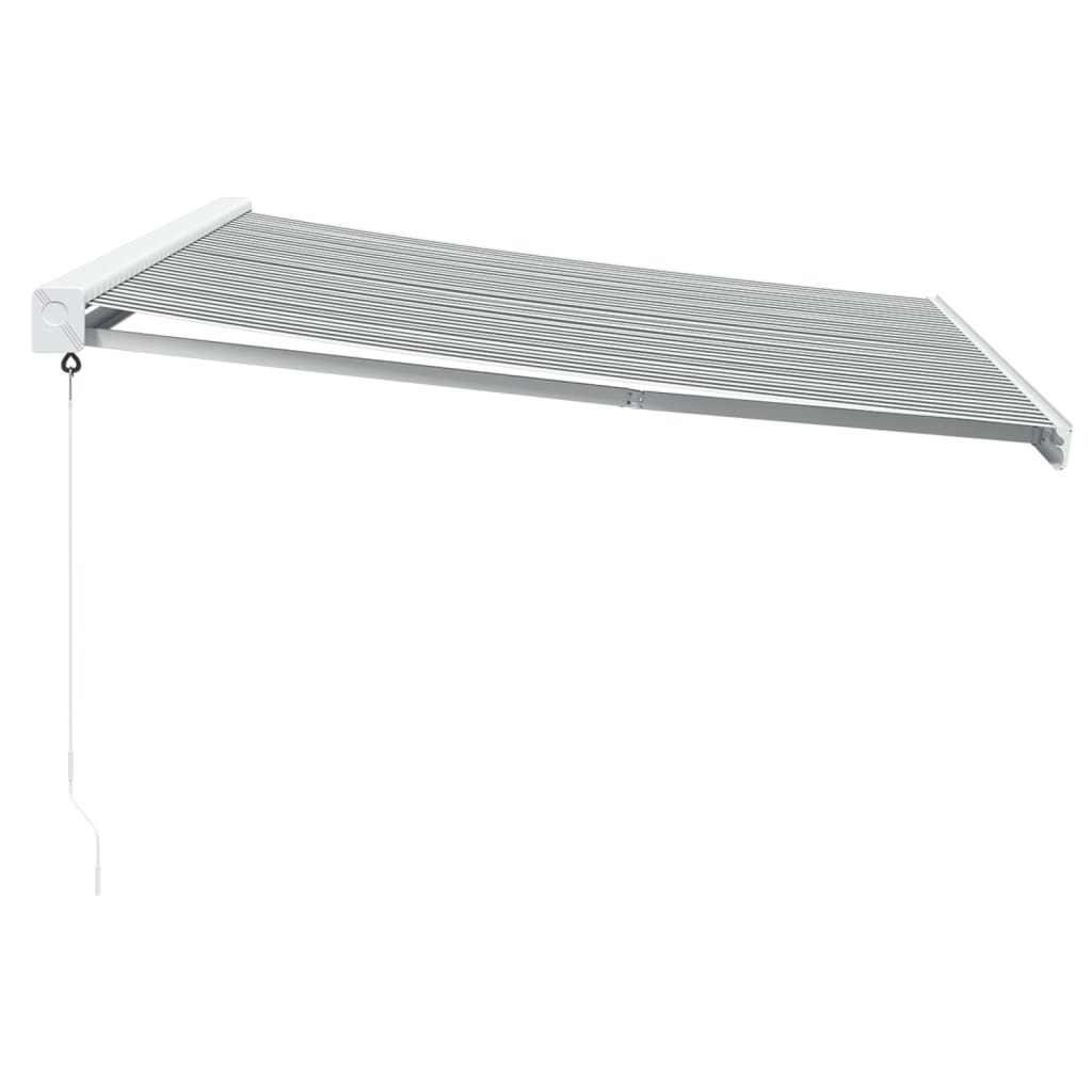 vidaXL Retractable Awning Anthracite and White 4x3 m Fabric&Aluminium