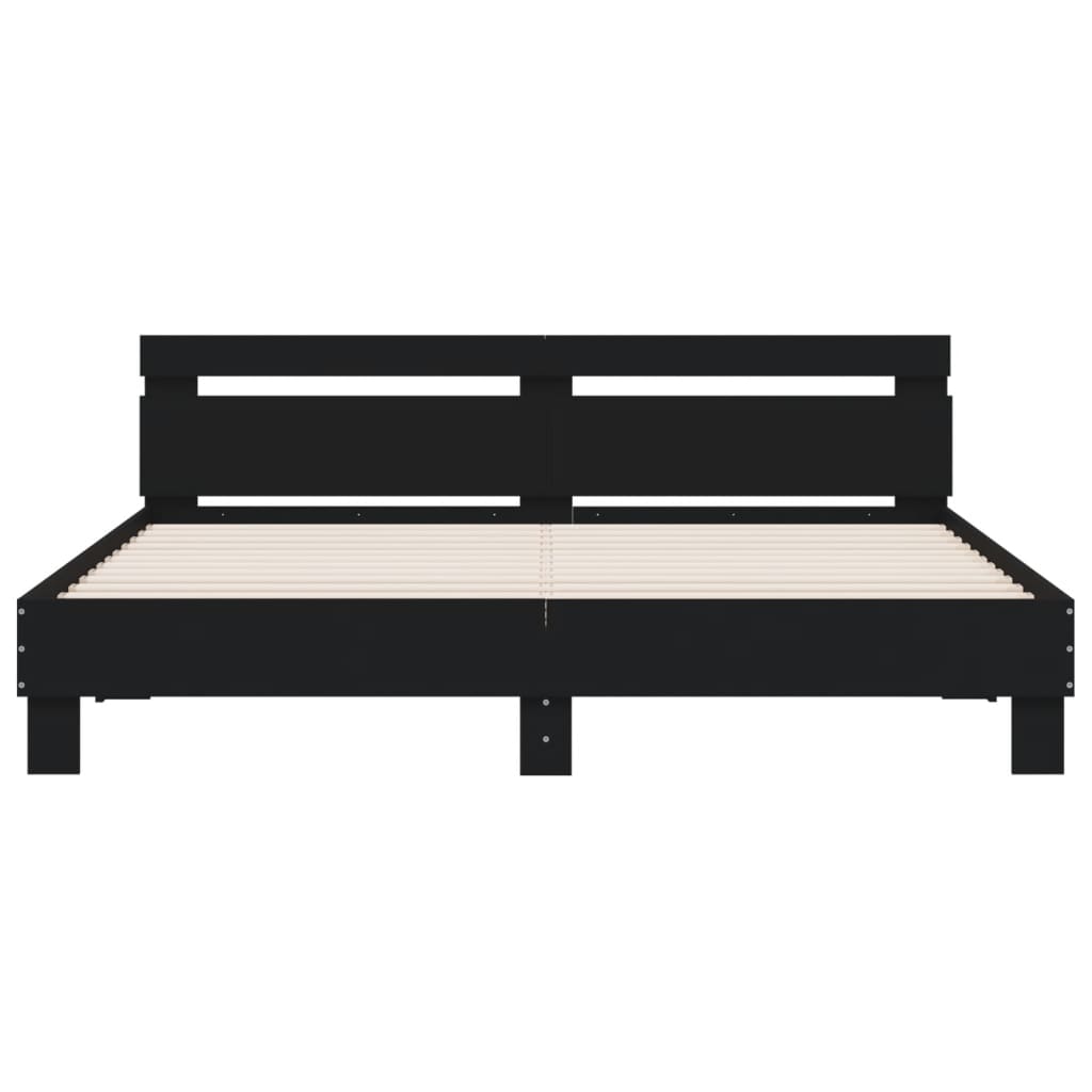 vidaXL Bed Frame without Mattress Black 200x200 cm