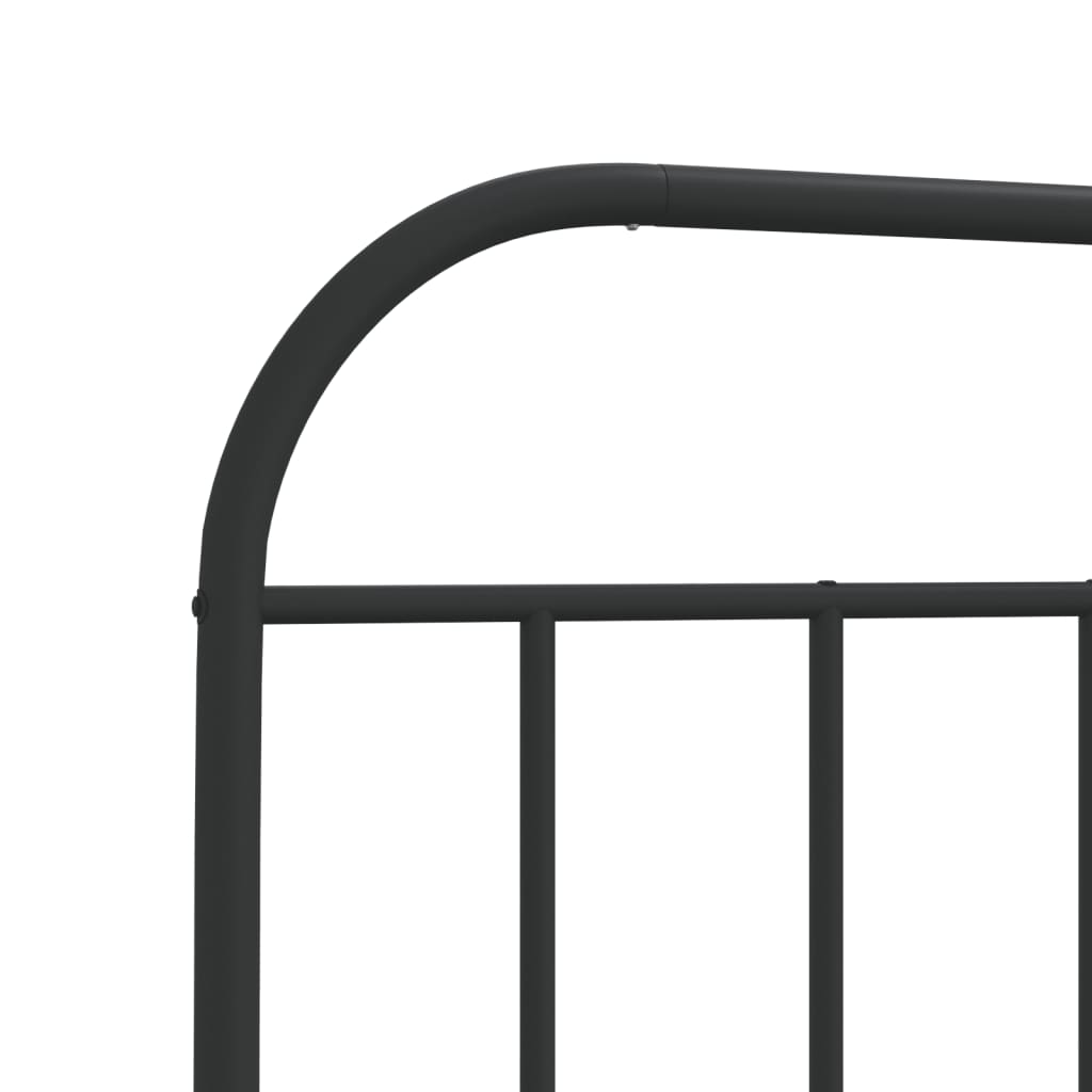 vidaXL Metal Headboard Black 75 cm