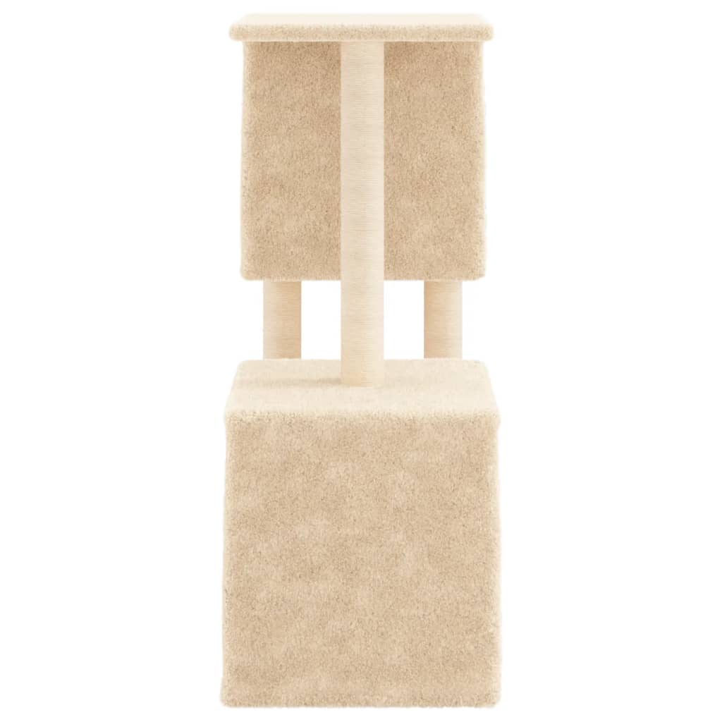 vidaXL Cat Tree with Sisal Scratching Posts Cream 86 cm